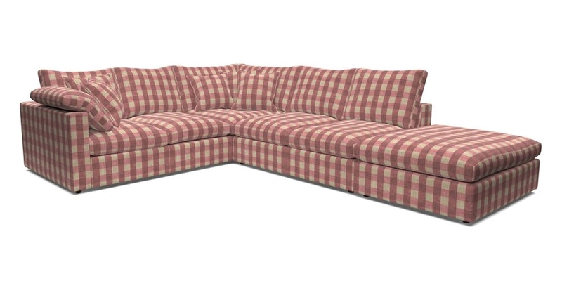 Big Softie Straight Arm Large Corner Group LHF in Romo Linara Coconut with Scatters in William Yoeward Nizhoni Indigo & Malla Indigo