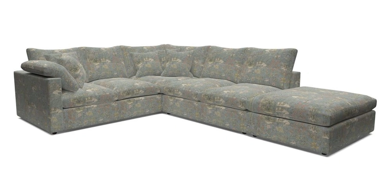 Big Softie Straight Arm Large Corner Group LHF in Romo Linara Coconut with Scatters in William Yoeward Nizhoni Indigo & Malla Indigo