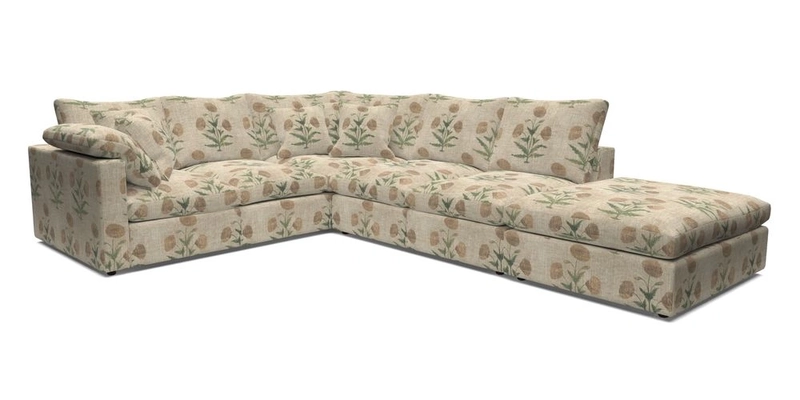 Big Softie Straight Arm Large Corner Group LHF in Romo Linara Coconut with Scatters in William Yoeward Nizhoni Indigo & Malla Indigo