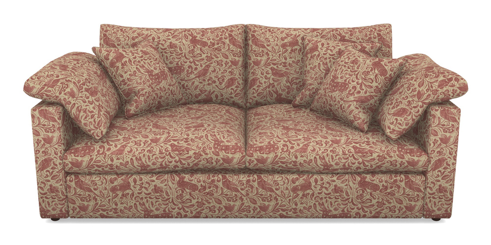 Product photograph of Big Softie Straight Arm 3 Seater Straight Arm Sofa In V A Drawn From Nature - Bird And Rabbit - Red from Sofas and Stuff Limited