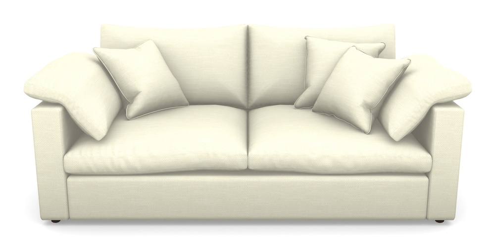 Product photograph of Big Softie Straight Arm 3 Seater Straight Arm Sofa In Basket Weave - Cream from Sofas and Stuff Limited