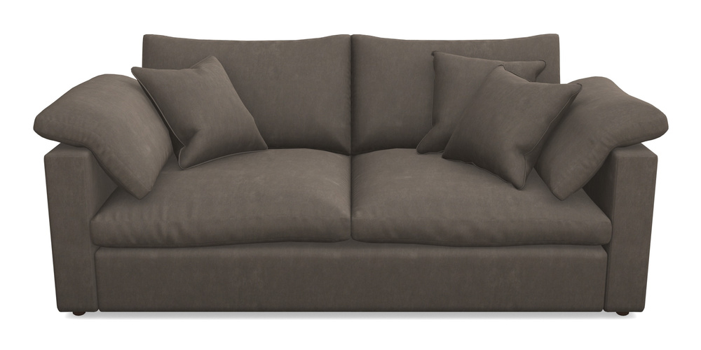 Product photograph of Big Softie Straight Arm 3 Seater Straight Arm Sofa In Clever Tough And Eco Velvet - Chrome from Sofas and Stuff Limited