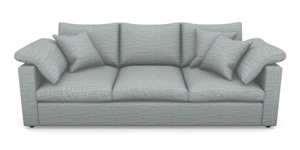 Product photograph of Big Softie Straight Arm 4 Seater Straight Arm Sofa In Basket Weave - Blue from Sofas and Stuff Limited