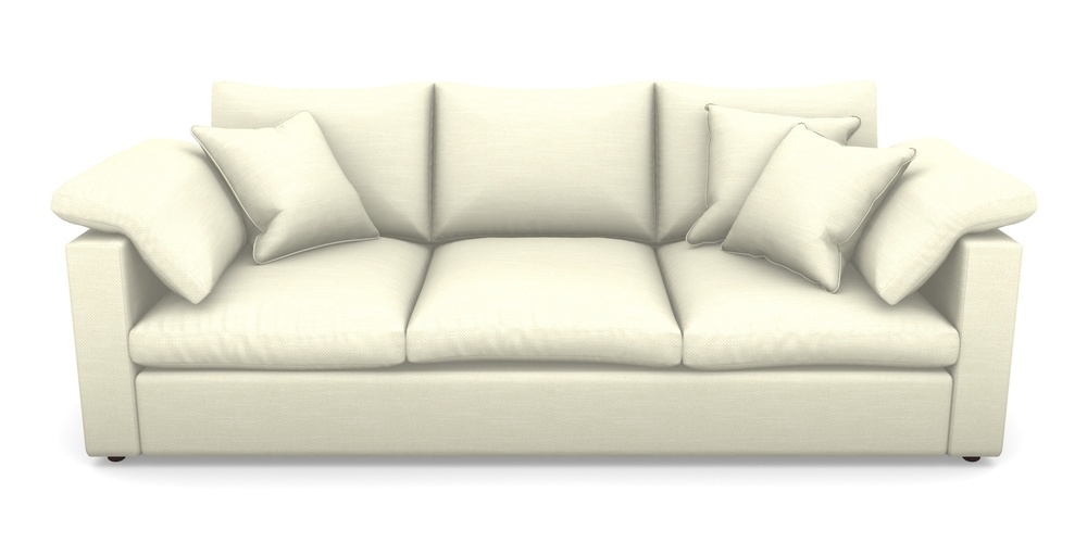 Product photograph of Big Softie Straight Arm 4 Seater Straight Arm Sofa In Basket Weave - Cream from Sofas and Stuff Limited