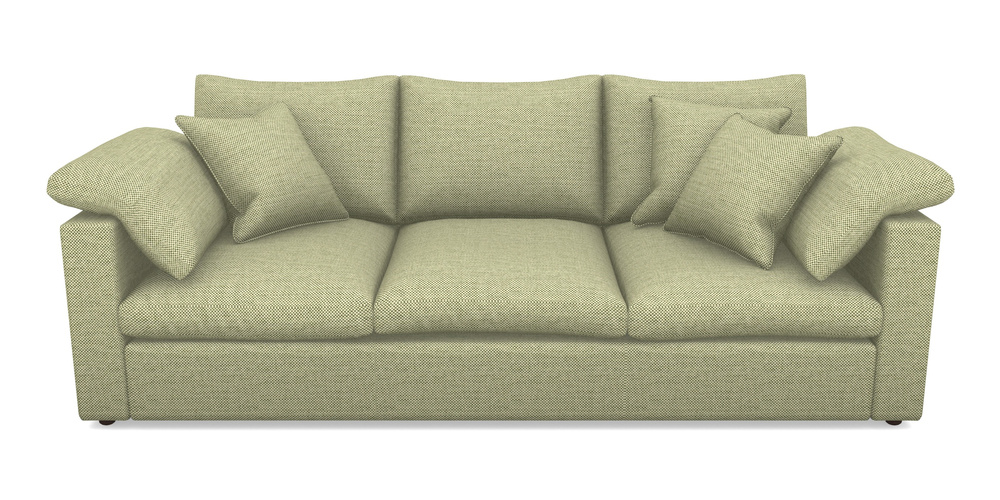 Product photograph of Big Softie Straight Arm 4 Seater Straight Arm Sofa In Basket Weave - Sage from Sofas and Stuff Limited