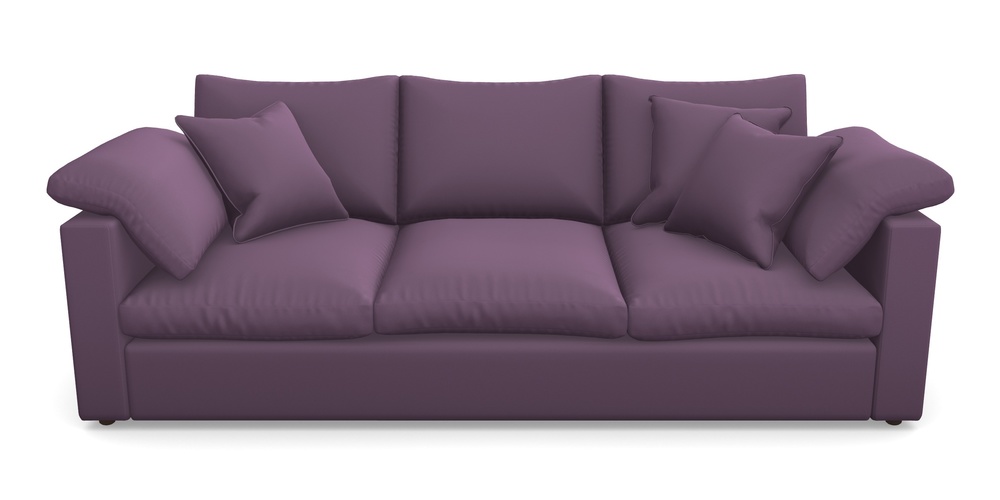 Product photograph of Big Softie Straight Arm 4 Seater Straight Arm Sofa In Clever Glossy Velvet - Blackcurrant from Sofas and Stuff Limited
