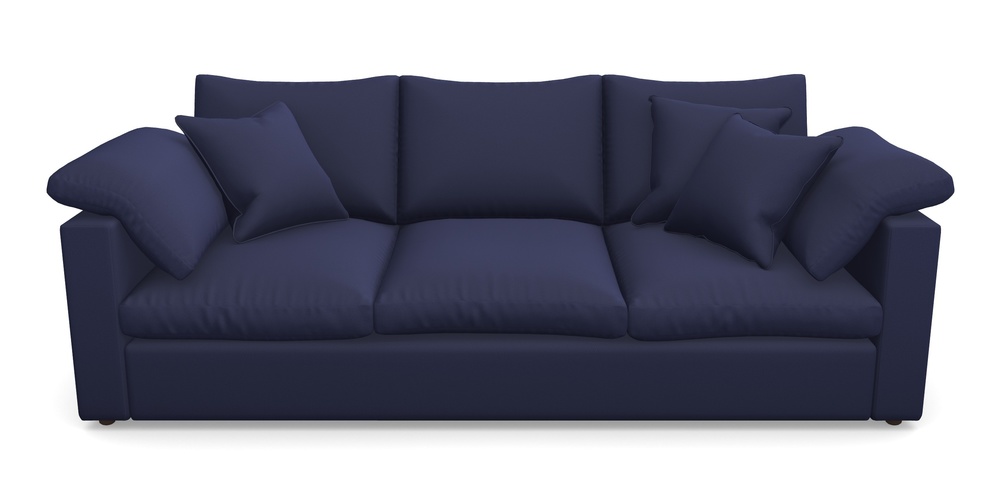 Product photograph of Big Softie Straight Arm 4 Seater Straight Arm Sofa In Clever Glossy Velvet - Navy from Sofas and Stuff Limited