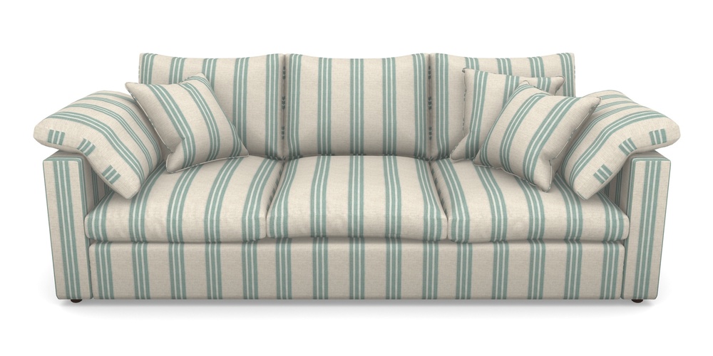 Product photograph of Big Softie Straight Arm 4 Seater Straight Arm Sofa In Cloth 18 Stripes - Bengal - Basil from Sofas and Stuff Limited