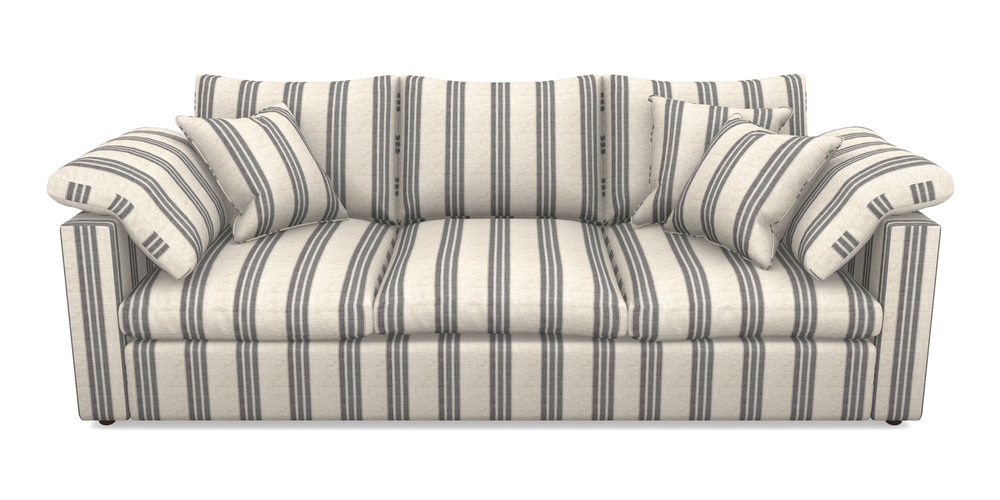 Product photograph of Big Softie Straight Arm 4 Seater Straight Arm Sofa In Cloth 18 Stripes - Bengal - Bible Black from Sofas and Stuff Limited