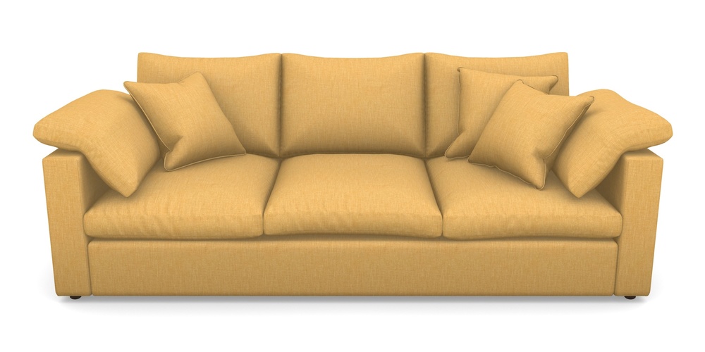 Product photograph of Big Softie Straight Arm 4 Seater Straight Arm Sofa In Clever Cotton Mix - Mustard from Sofas and Stuff Limited
