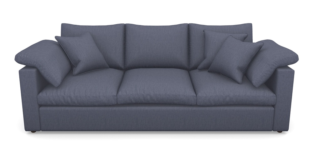 Product photograph of Big Softie Straight Arm 4 Seater Straight Arm Sofa In Clever Cotton Mix - Oxford Blue from Sofas and Stuff Limited