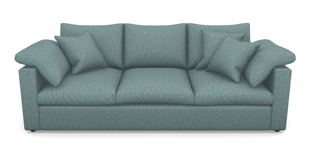 Product photograph of Big Softie Straight Arm 4 Seater Straight Arm Sofa In Clever Cotton Mix - Teal from Sofas and Stuff Limited