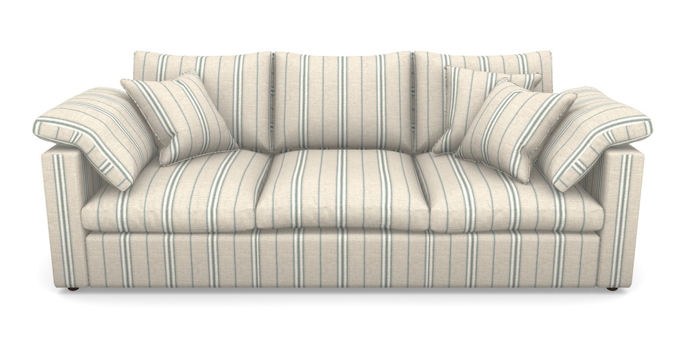 Product photograph of Big Softie Straight Arm 4 Seater Straight Arm Sofa In Cloth 18 Stripes - Regimental - Basil from Sofas and Stuff Limited