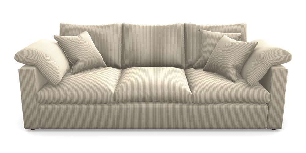 Product photograph of Big Softie Straight Arm 4 Seater Straight Arm Sofa In Cloth 21 - Simple Stripe - Beech from Sofas and Stuff Limited