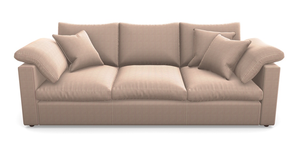 Product photograph of Big Softie Straight Arm 4 Seater Straight Arm Sofa In Cloth 21 - Simple Stripe - Cassis from Sofas and Stuff Limited