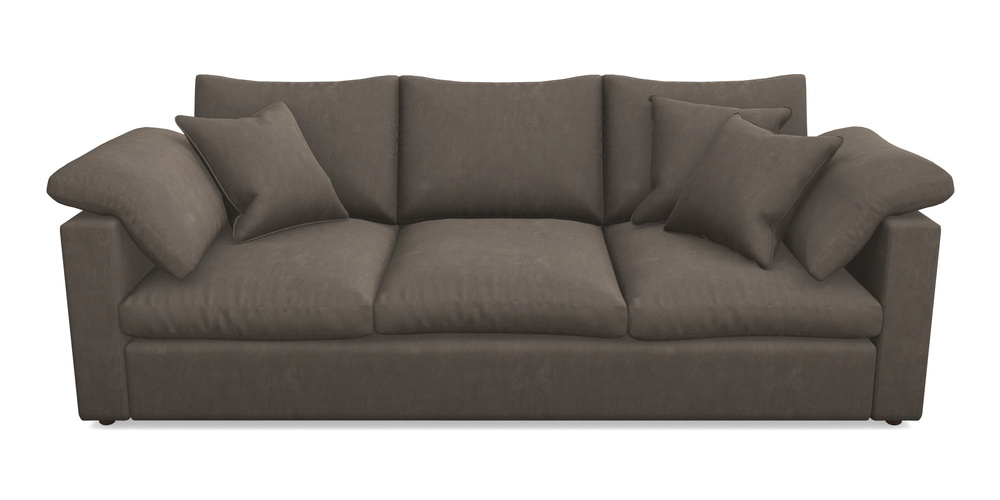 Product photograph of Big Softie Straight Arm 4 Seater Straight Arm Sofa In Clever Tough And Eco Velvet - Chrome from Sofas and Stuff Limited