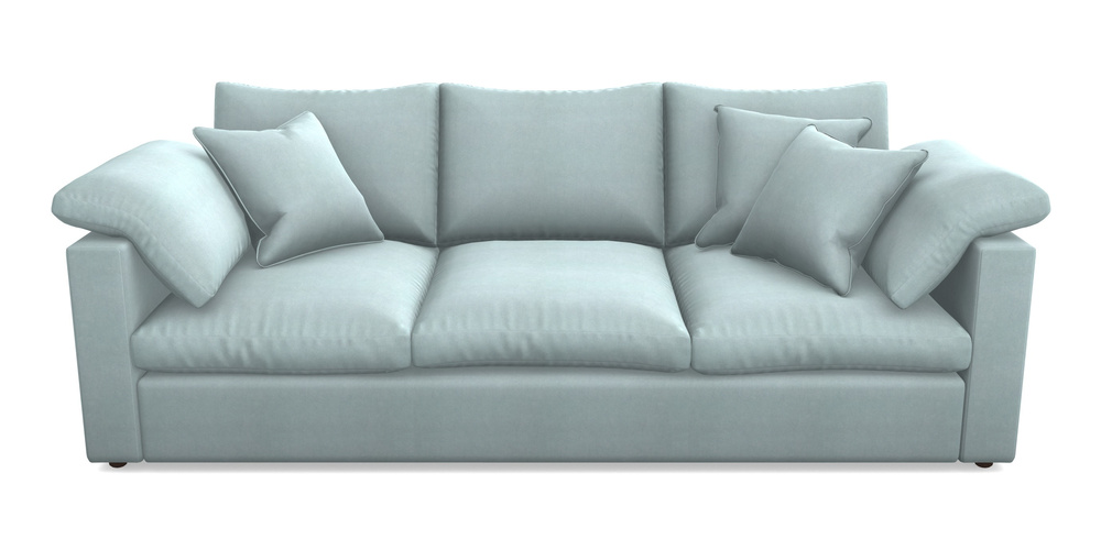 Product photograph of Big Softie Straight Arm 4 Seater Straight Arm Sofa In Clever Tough And Eco Velvet - Mineral from Sofas and Stuff Limited