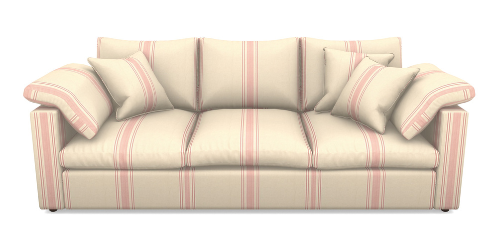 Product photograph of Big Softie Straight Arm 4 Seater Straight Arm Sofa In Cloth 22 - Racing Stripes Cheltenham - Cherry from Sofas and Stuff Limited