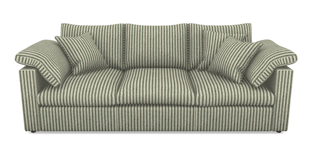 Product photograph of Big Softie Straight Arm 4 Seater Straight Arm Sofa In Cloth 22 - Pinstripe - Courgette from Sofas and Stuff Limited