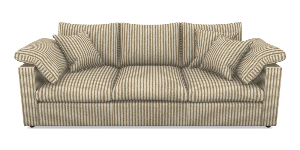 Product photograph of Big Softie Straight Arm 4 Seater Straight Arm Sofa In Cloth 22 - Pinstripe - Fallen Leaf from Sofas and Stuff Limited