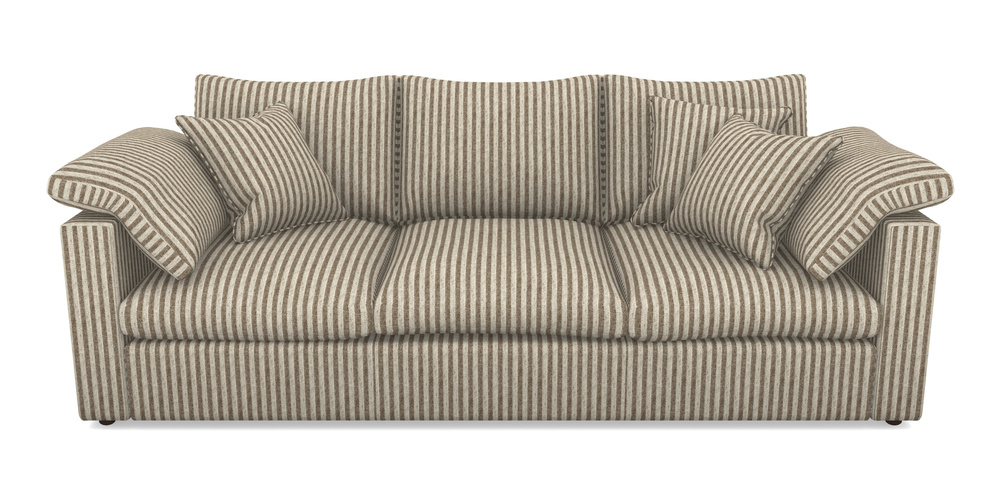 Product photograph of Big Softie Straight Arm 4 Seater Straight Arm Sofa In Cloth 22 - Pinstripe - Peat from Sofas and Stuff Limited