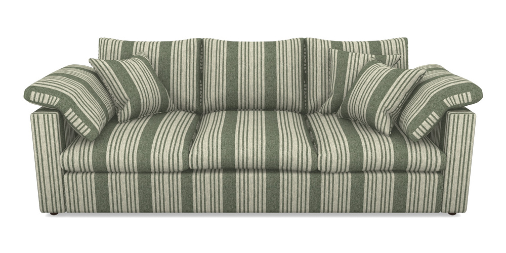 Product photograph of Big Softie Straight Arm 4 Seater Straight Arm Sofa In Cloth 22 - Bayadere - Courgette from Sofas and Stuff Limited