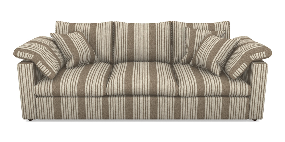 Product photograph of Big Softie Straight Arm 4 Seater Straight Arm Sofa In Cloth 22 - Bayadere - Peat from Sofas and Stuff Limited