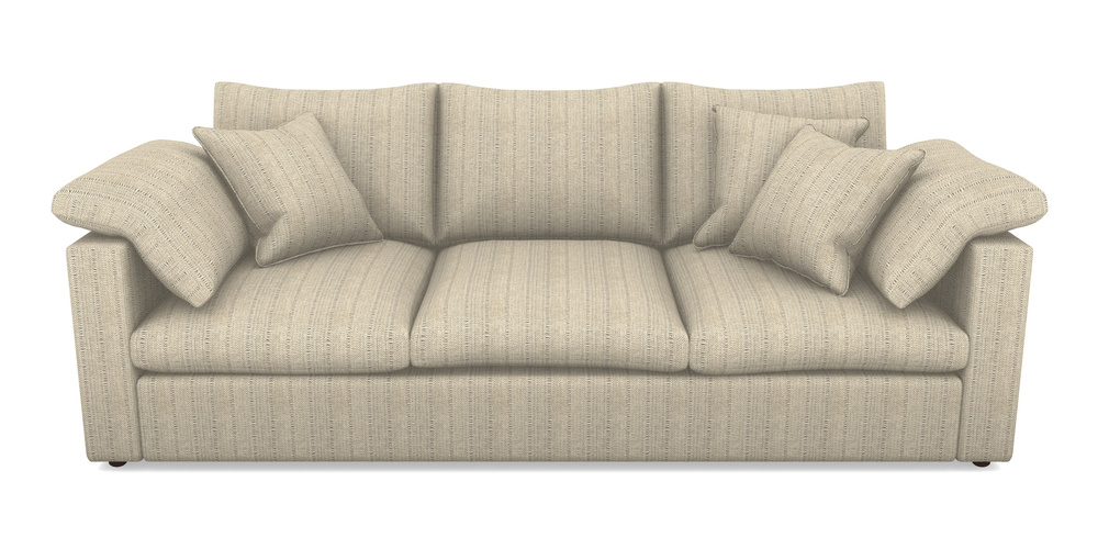 Product photograph of Big Softie Straight Arm 4 Seater Straight Arm Sofa In Cloth 20 - Design 1 - Natural Herringbone from Sofas and Stuff Limited
