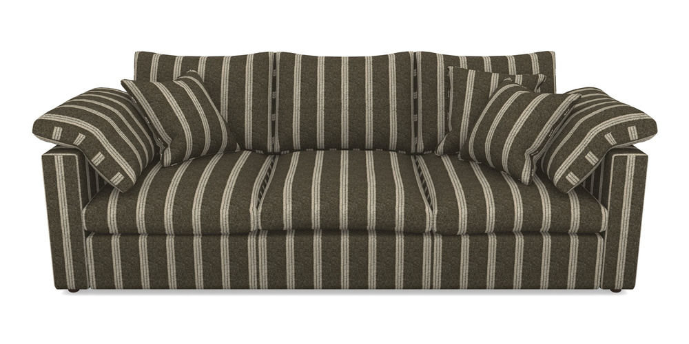 Product photograph of Big Softie Straight Arm 4 Seater Straight Arm Sofa In Cloth 20 - Design 2 - Olive Stripe from Sofas and Stuff Limited