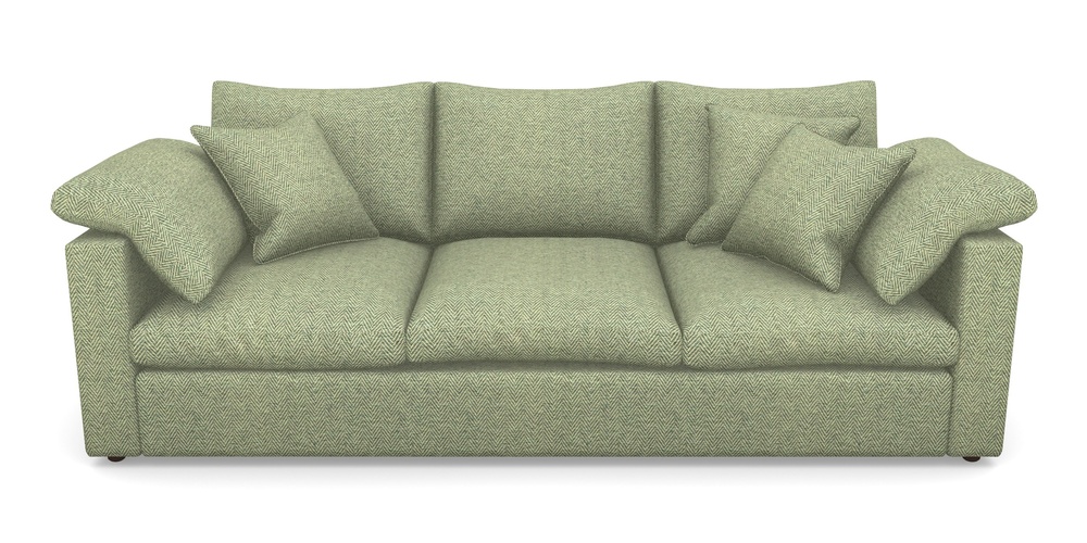 Product photograph of Big Softie Straight Arm 4 Seater Straight Arm Sofa In Dundee Herringbone - Sage from Sofas and Stuff Limited