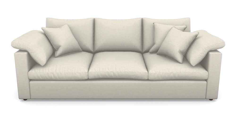 Product photograph of Big Softie Straight Arm 4 Seater Straight Arm Sofa In Easy Clean Plain - Chalk from Sofas and Stuff Limited