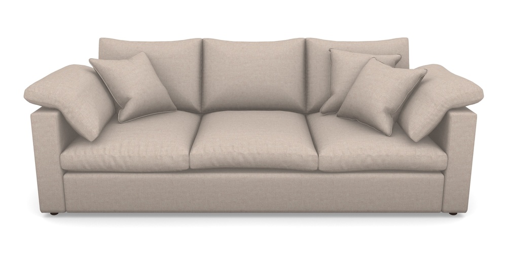 Product photograph of Big Softie Straight Arm 4 Seater Straight Arm Sofa In Easy Clean Plain - Cream from Sofas and Stuff Limited