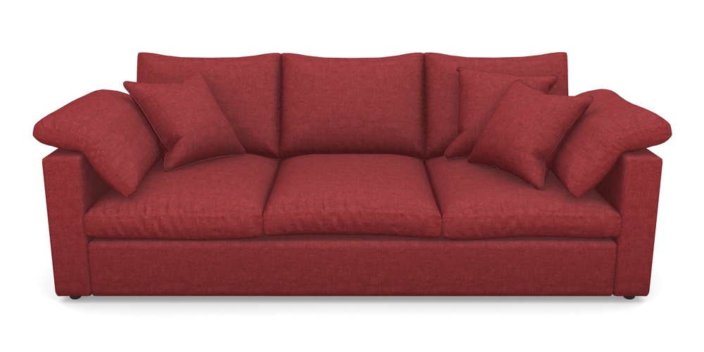 Product photograph of Big Softie Straight Arm 4 Seater Straight Arm Sofa In Easy Clean Plain - Claret from Sofas and Stuff Limited