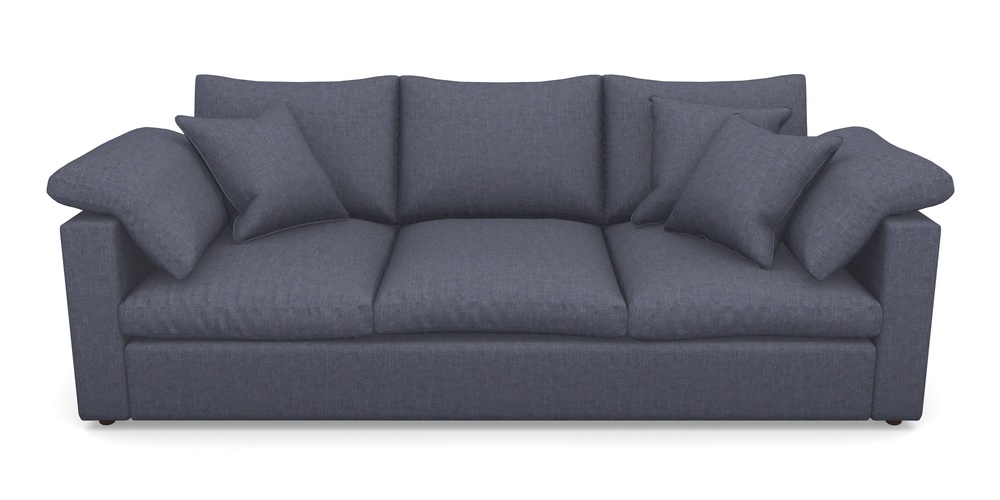 Product photograph of Big Softie Straight Arm 4 Seater Straight Arm Sofa In Easy Clean Plain - Navy from Sofas and Stuff Limited