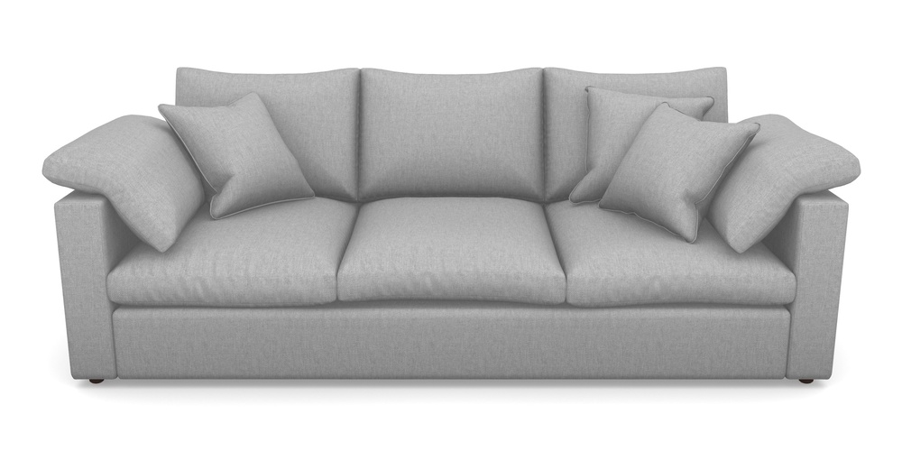 Product photograph of Big Softie Straight Arm 4 Seater Straight Arm Sofa In Easy Clean Plain - Silver from Sofas and Stuff Limited