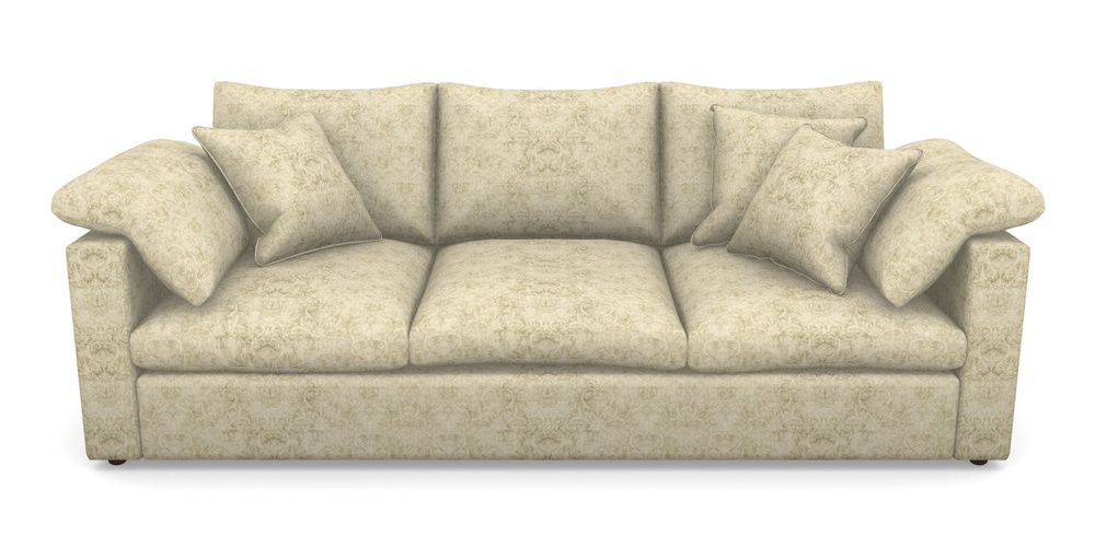 Product photograph of Big Softie Straight Arm 4 Seater Straight Arm Sofa In Grace Linen - Olive from Sofas and Stuff Limited