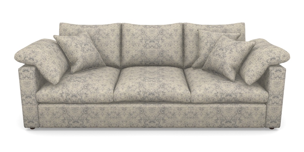 Product photograph of Big Softie Straight Arm 4 Seater Straight Arm Sofa In Grace Linen - Sapphire from Sofas and Stuff Limited