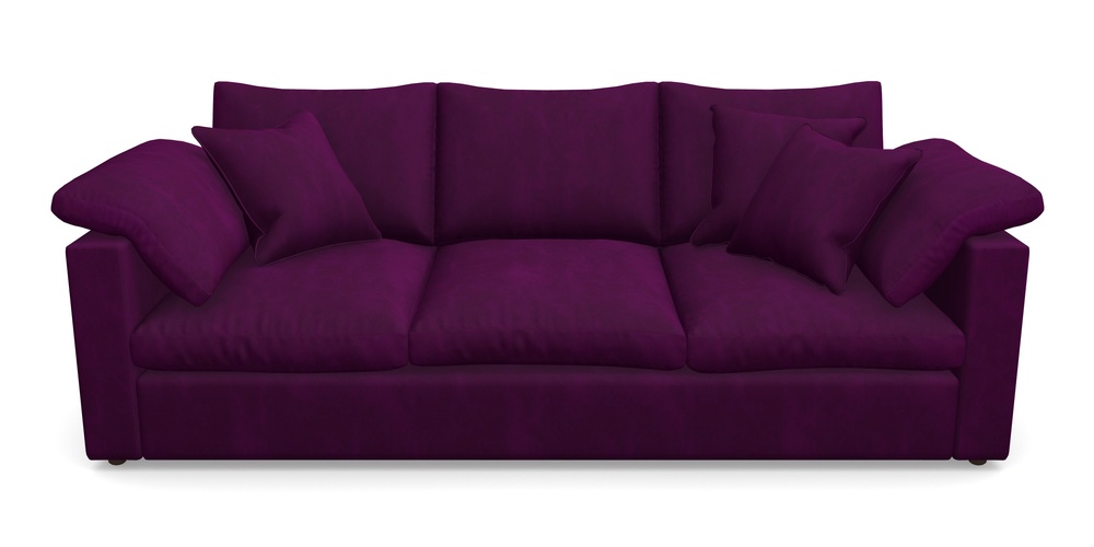 Product photograph of Big Softie Straight Arm 4 Seater Straight Arm Sofa In House Clever Velvet - Aubergine from Sofas and Stuff Limited