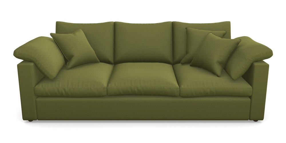 Product photograph of Big Softie Straight Arm 4 Seater Straight Arm Sofa In House Velvet - Olive from Sofas and Stuff Limited
