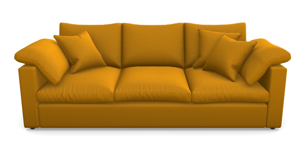 Product photograph of Big Softie Straight Arm 4 Seater Straight Arm Sofa In House Velvet - Saffron from Sofas and Stuff Limited
