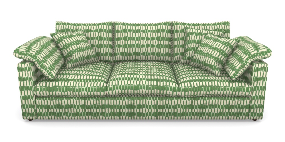 Product photograph of Big Softie Straight Arm 4 Seater Straight Arm Sofa In V A Brompton Collection - Ikat - Basil from Sofas and Stuff Limited