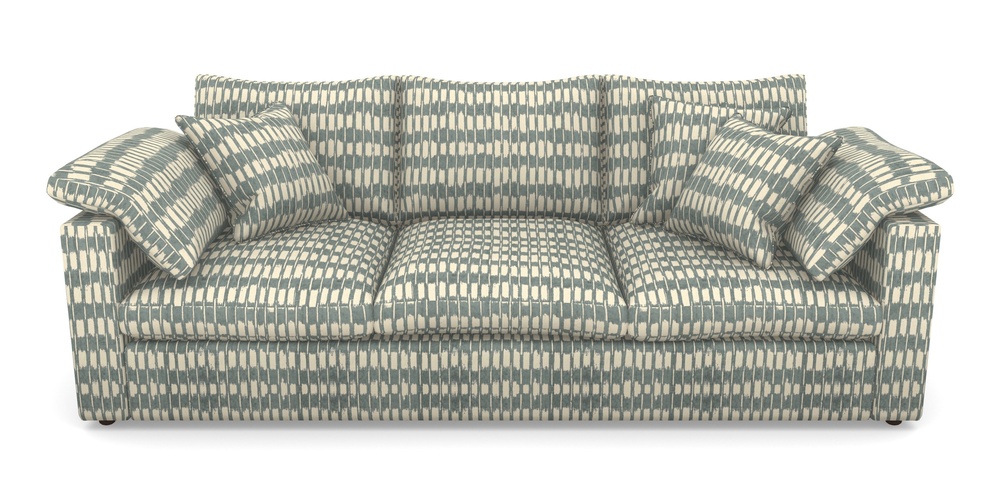 Product photograph of Big Softie Straight Arm 4 Seater Straight Arm Sofa In V A Brompton Collection - Ikat - Pebble from Sofas and Stuff Limited