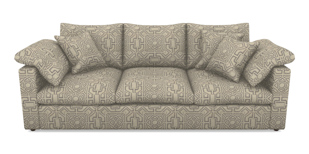 Product photograph of Big Softie Straight Arm 4 Seater Straight Arm Sofa In Rhs Collection - Large Knot Garden Linen - Grey from Sofas and Stuff Limited