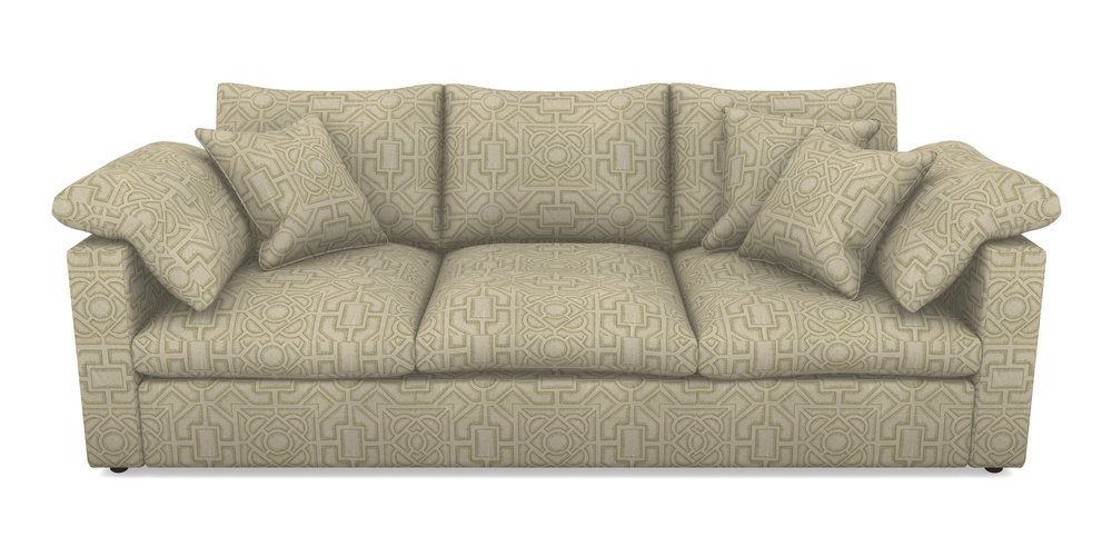 Product photograph of Big Softie Straight Arm 4 Seater Straight Arm Sofa In Rhs Collection - Large Knot Garden Linen - Olive from Sofas and Stuff Limited