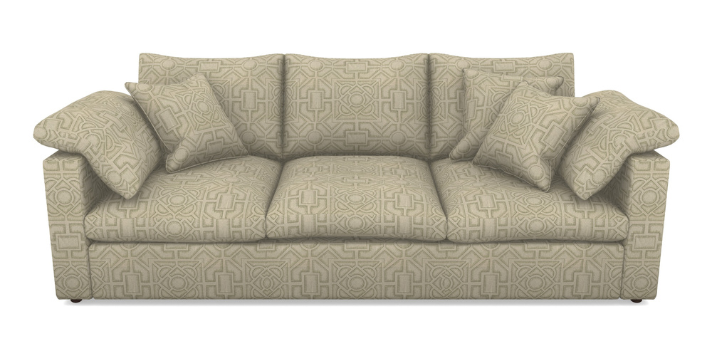 Product photograph of Big Softie Straight Arm 4 Seater Straight Arm Sofa In Rhs Collection - Large Knot Garden Linen - Pistachio from Sofas and Stuff Limited