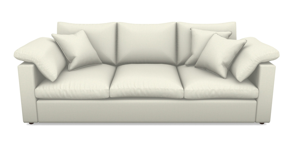 Product photograph of Big Softie Straight Arm 4 Seater Straight Arm Sofa In Plain Linen Cotton - Meringue from Sofas and Stuff Limited