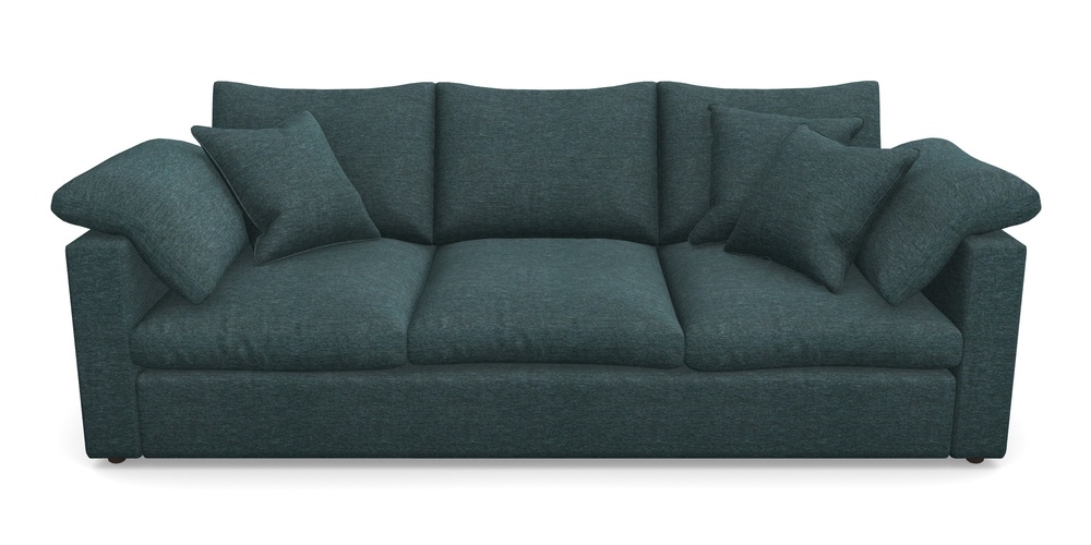 Product photograph of Big Softie Straight Arm 4 Seater Straight Arm Sofa In Textured Velvet - Atlantic from Sofas and Stuff Limited