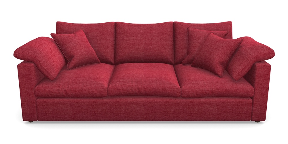 Product photograph of Big Softie Straight Arm 4 Seater Straight Arm Sofa In Textured Velvet - Firebrick from Sofas and Stuff Limited