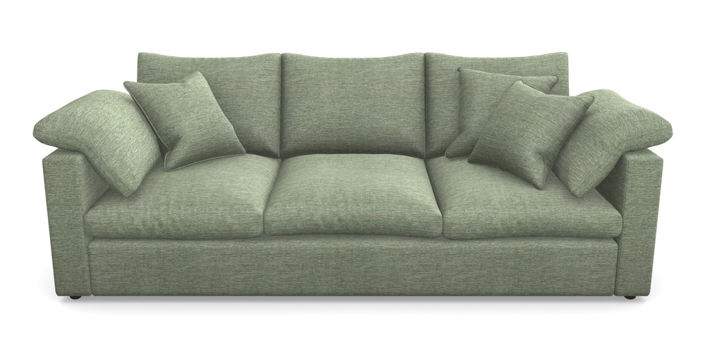 Product photograph of Big Softie Straight Arm 4 Seater Straight Arm Sofa In Textured Velvet - Seagrass from Sofas and Stuff Limited