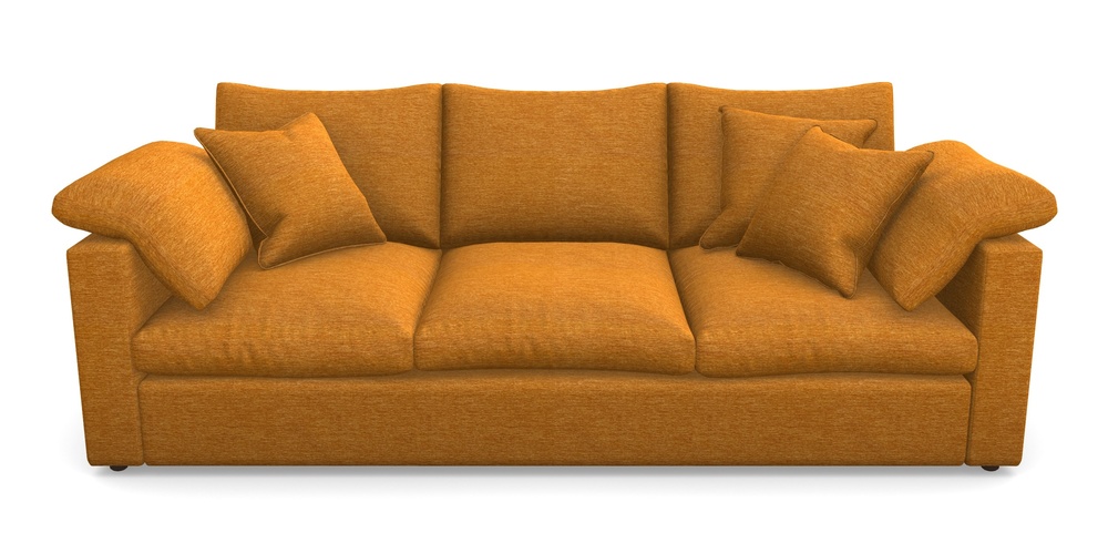 Product photograph of Big Softie Straight Arm 4 Seater Straight Arm Sofa In Textured Velvet - Turmeric from Sofas and Stuff Limited